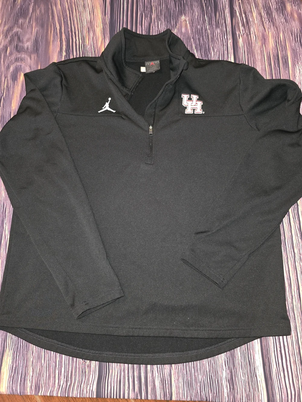 Jordan Black UH Embroidered Quarter-Zip Pullover